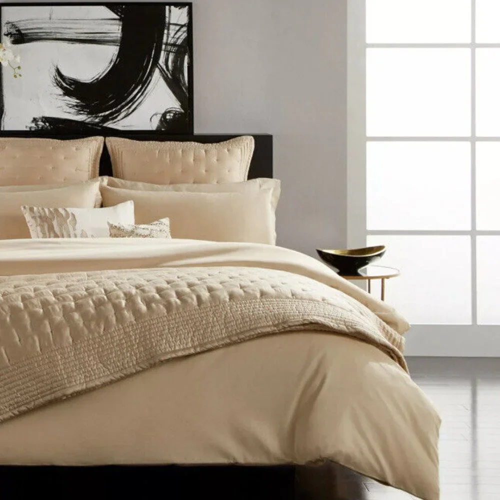 3 Pc Set Donna Karan Silk Indulgence Duvet Gold Dust